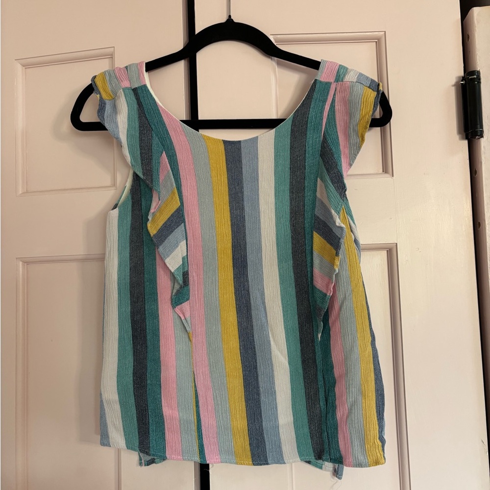 Gibson Multicolor Striped Sleeveless Blouse